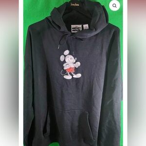 Disney Black Hoodie with Mickey Mouse Embroidery